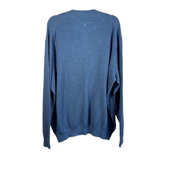 Johnnie -O V Neck Long Sleeve Belmore Sweater XXL Laguna Blue Lightweight‎ - Picture 3 of 9